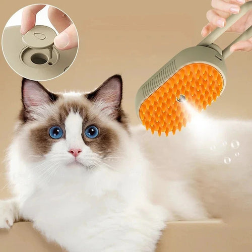 Cepillo a Vapor Quitapelos para Mascotas | Limpieza y Cuidado 3 en 1